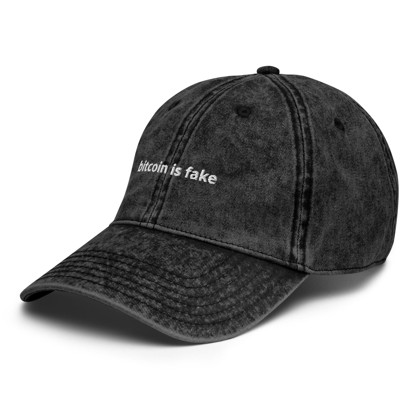 'bitcoin is fake' - Vintage Cotton Greeting Hat