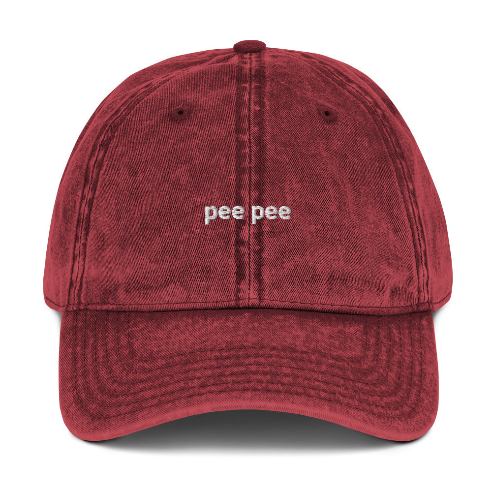 'pee pee' - Vintage Cotton Greeting Hat