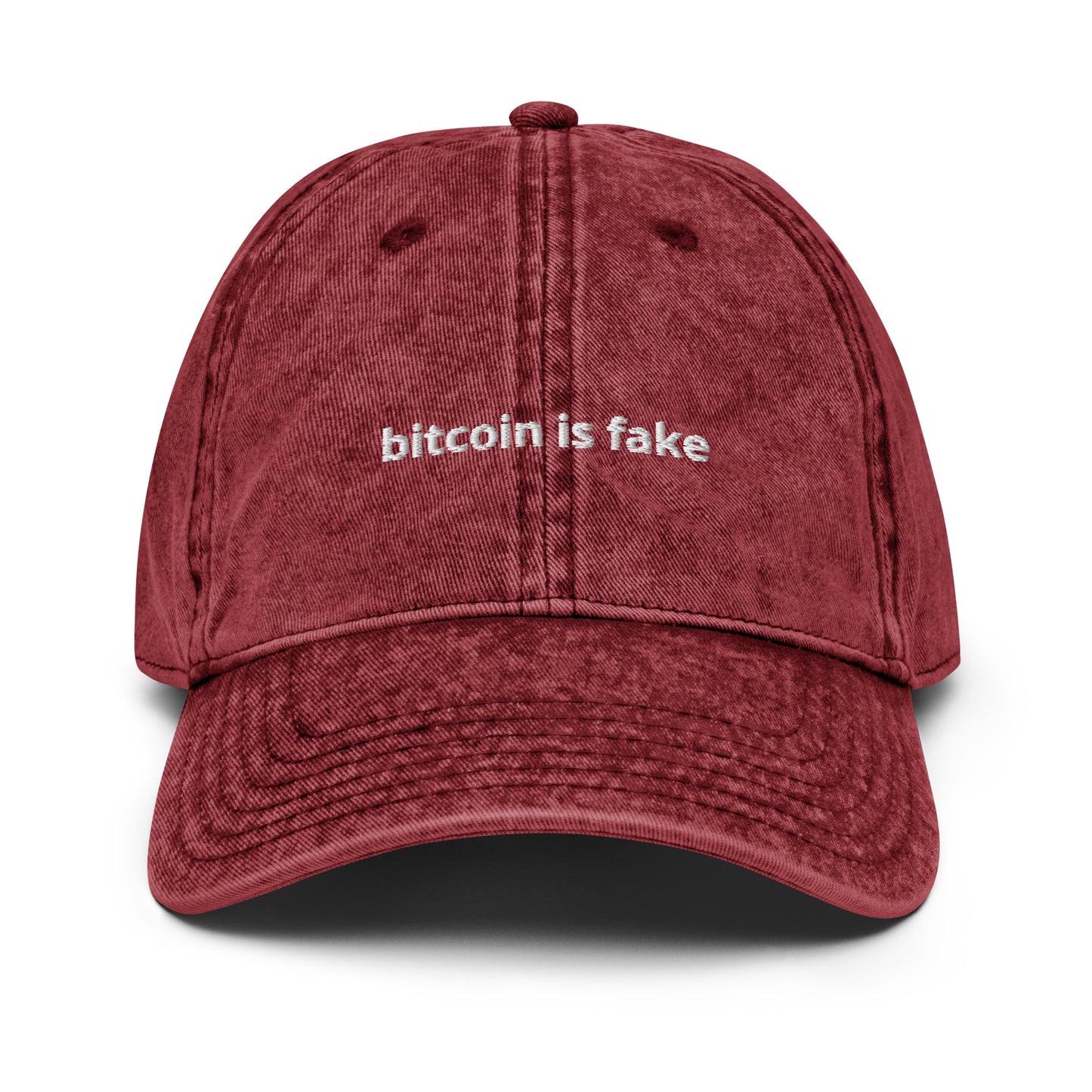 'bitcoin is fake' - Vintage Cotton Greeting Hat